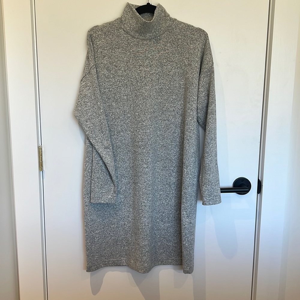 Gray sweater dress
